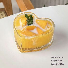 Peach Heart Bowl Ins Girl Heart Dessert Bowl Ice Cream Bowl Good-looking Glass Bowl (Option: Transparent)